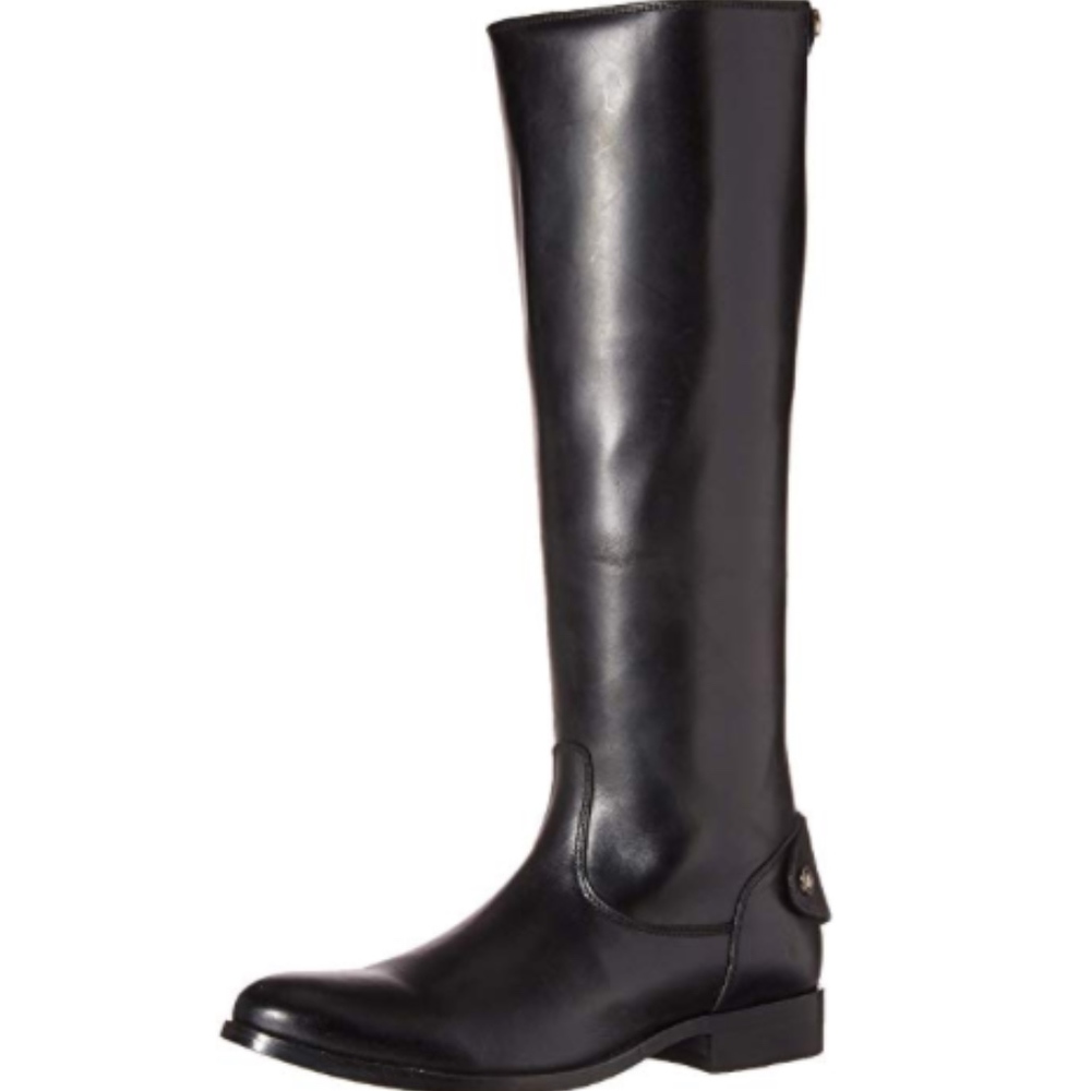 Frye Melissa Button Back ZIp Black Riding Boots